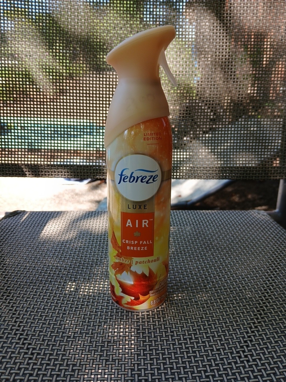 Febreze Luxe Air Freshener Spray- Crisp Fall Breeze. Discontinued. Beige/Orange